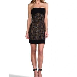 NWT - Diane Von Furstenberg Garland Two Strapless Snake Skin Print Dress, Size 4